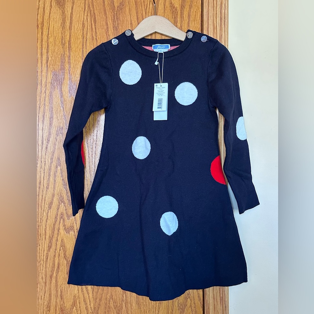 Jacadi Girls sweater long sleeve warm Dress NEW